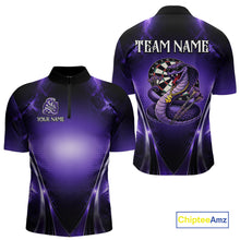 Load image into Gallery viewer, Custom Light Purple Cobra Darts Men Polo &amp; 1/4-Zip Dart Shirt Funny Rich Cobra Outfit Dart Jerseys NYN2902