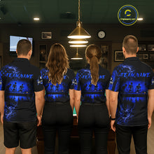 Load image into Gallery viewer, Blue Smokes American Flag 8 Ball Billiard Pool Shirt For Men Custom Billiard Skeleton Team Appeal NYN3288