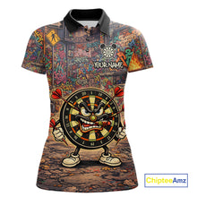 Load image into Gallery viewer, Funny Dartboard Smoking Women Darts Team Shirt Personalized Graffiti Dart Polo Jerseys NYN2554