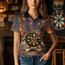 Load image into Gallery viewer, Funny Dartboard Smoking Women Darts Team Shirt Personalized Graffiti Dart Polo Jerseys NYN2554