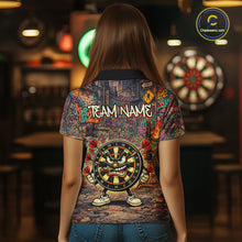 Load image into Gallery viewer, Funny Dartboard Smoking Women Darts Team Shirt Personalized Graffiti Dart Polo Jerseys NYN2554