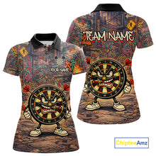 Load image into Gallery viewer, Funny Dartboard Smoking Women Darts Team Shirt Personalized Graffiti Dart Polo Jerseys NYN2554