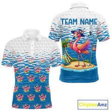 Load image into Gallery viewer, Flamingo Golf Clothing Waving Summer Golf Shirt Funny Custom Floral Golf Polo, Best Golf Gifts NYN2937