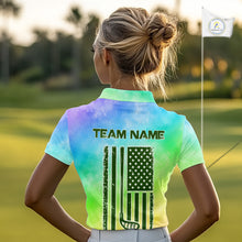 Load image into Gallery viewer, Tie Dye Golf Shirt Custom Rainbow Colorful Smoke Golf Clothing For Women Golf Team Outfits NYN3333