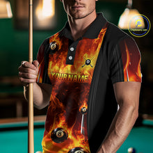 Load image into Gallery viewer, Fire Flame Ball 8 Billiard Pool Jerseys For Women Custom Ball 8 &amp; Cue Billiard Team Jersey NYN2318