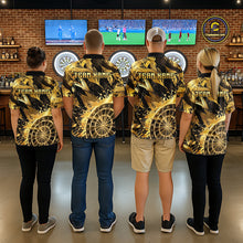 Load image into Gallery viewer, Gold Splatter Dartboard Women Dart Polo &amp; 1/4-Zip Shirt Custom Name Dart Jersey For Darters NYN2965