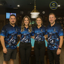 Load image into Gallery viewer, Lightning Blue 8 Ball Pool Shirts Custom Women Billiard Polo &amp; 1/4 Zip Shirts Cobra Billiard Jerseys NYN2969