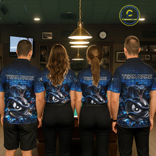 Load image into Gallery viewer, Lightning Blue 8 Ball Pool Shirts Custom Women Billiard Polo &amp; 1/4 Zip Shirts Cobra Billiard Jerseys NYN2969