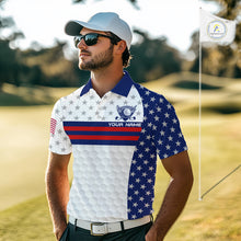 Load image into Gallery viewer, American Flag Anniversary Men Golf Polo Shirt Custom Golf Team Patriotic Golf Tops NYN3384