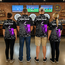 Load image into Gallery viewer, Bull &amp; Dartboard Custom Grunge Women Darts Polo Shirt Purple Darts Team Jersey NYN2351