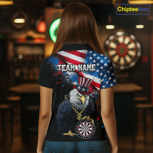 Load image into Gallery viewer, Personalized American Flag Splatter Eagle Dart Shirts For Women Patriotic Dart Polo &amp; 1/4-Zip Jersey NYN2777