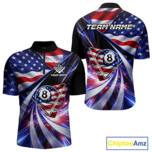 Load image into Gallery viewer, Personalized Colorful Galaxy American Flag 8 Ball Pool Billiard Shirts For Men Billiard Attire Gifts NYN2791