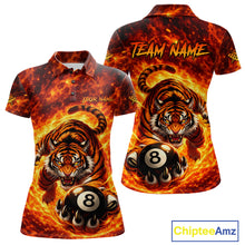 Load image into Gallery viewer, Red Flames Wolf Claw Hold 8 Ball 3D Unique Billiard Shirt For Women Personalized Pool Balls Shirts NYN2651