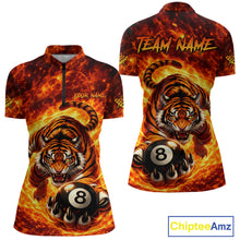 Load image into Gallery viewer, Red Flames Wolf Claw Hold 8 Ball 3D Unique Billiard Shirt For Women Personalized Pool Balls Shirts NYN2651