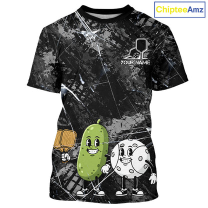 Custom Pickle And Ball Funny Pickleball Ball T-Shirt For Men Outfits Pickleball Jerseys NYN2487
