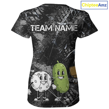 Custom Pickle And Ball Funny Pickleball Ball T-Shirt For Women Outfits Pickleball Jerseys NYN2487