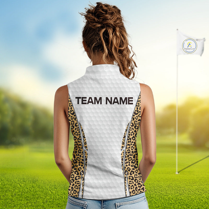 Camouflage Pattern Golf Ball Womens Golf Sleeveless Polo Shirts Custom Golf Team Clothing Golf Gifts For Women NYN2836