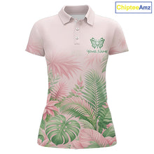Load image into Gallery viewer, Personalized Green And Pink Tropical Pattern Custom Golf Polo Shirt For Women Golf Team Clothes NYN2864