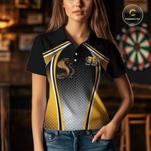 Load image into Gallery viewer, Funny Cobra Cheer Beers Polo &amp; 1/4-Zip Shirt Custom Black &amp; Yellow Cobra Women Best Dart Team Shirts NYN2897