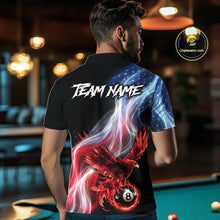 Load image into Gallery viewer, Red Flames Eagle Pool 8 Ball Men's Billiard Shirt Custom US Flag Smoke Billiard League Attire NYN2547