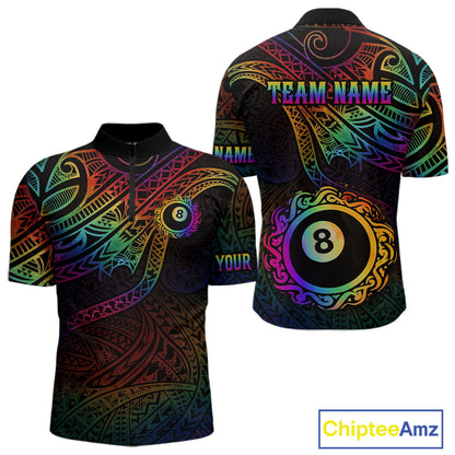 Colorful Rainbow Tribal Billiard Jersey For Men 8 Ball Billiard Uniform Billiard Team Shirts NYN2922