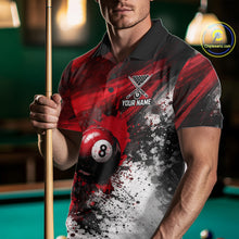 Load image into Gallery viewer, Red Grey Splatter Paint Pool 8 Ball 3D Billiard Shirt For Men Personalized  Billiard Attire Gifts NYN2567