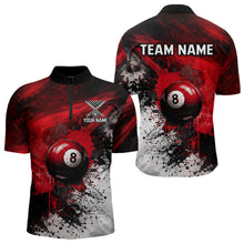 Load image into Gallery viewer, Red Grey Splatter Paint Pool 8 Ball 3D Billiard Shirt For Men Personalized  Billiard Attire Gifts NYN2567