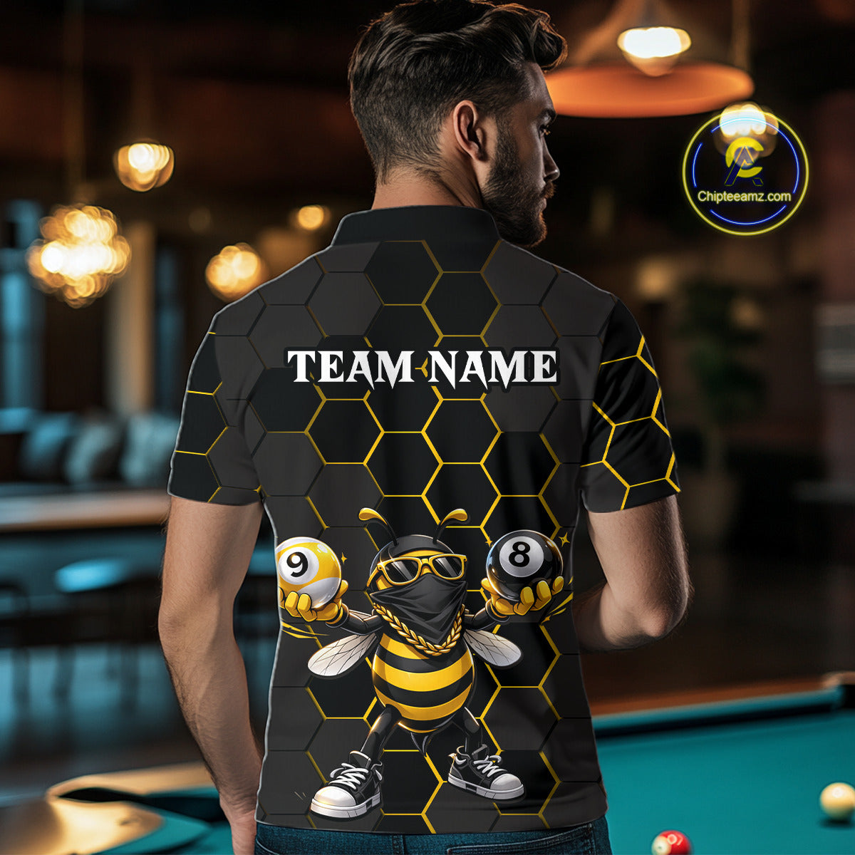 Hexagon Funny Thief-Bee 8 Ball And 9 Ball Men Billiard Pool Jersey Custom Billiard Team Appeal NYN2760