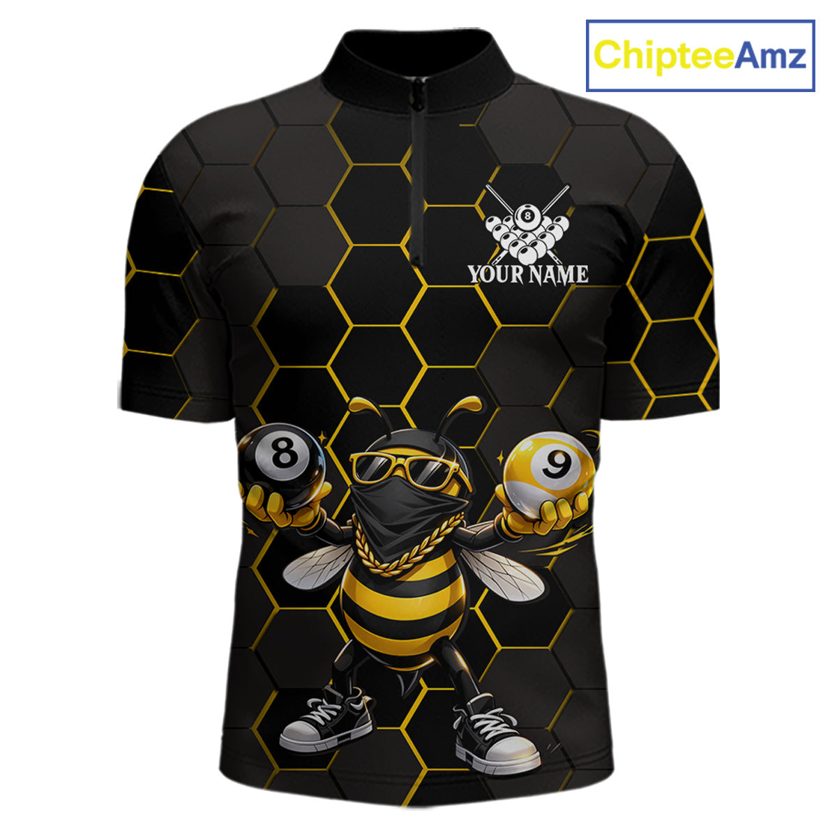 Hexagon Funny Thief-Bee 8 Ball And 9 Ball Men Billiard Pool Jersey Custom Billiard Team Appeal NYN2760