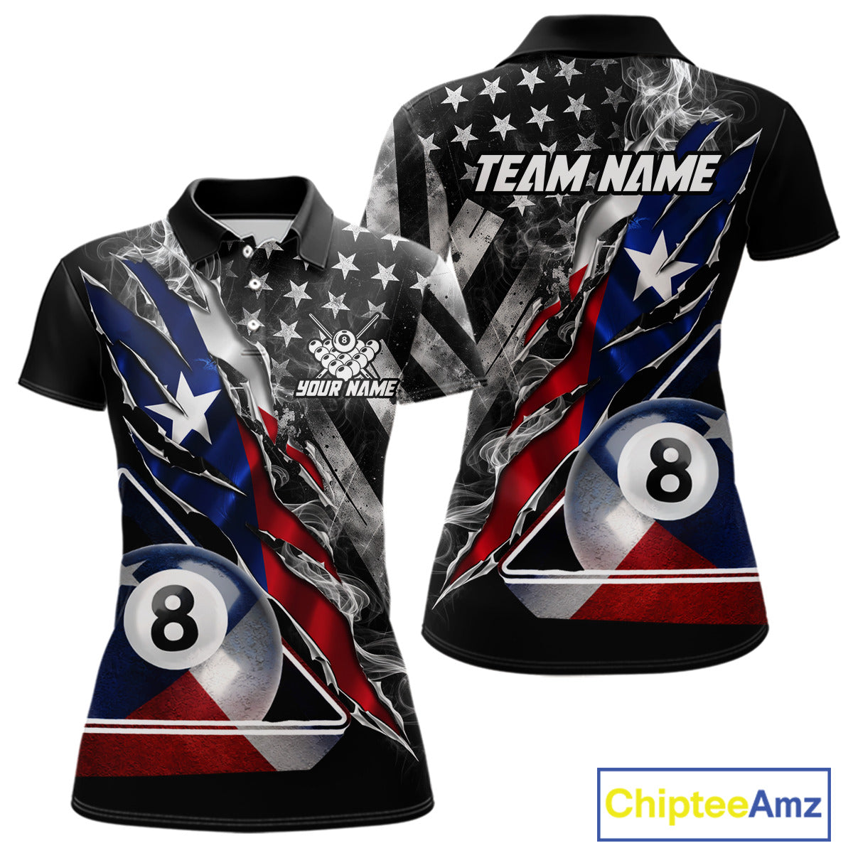 Personalized Smoke Texas Flag Billiard 8 Ball Pool Shirt For Women Custom Patriotic Billiard Appeal NYN2769