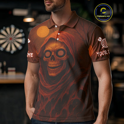 Custom Spooky Skull Dartboard Halloween Dart Jersey For Men Hallows’ Eve Dart Team Jerseys NYN1401