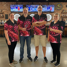 Load image into Gallery viewer, Funny Pink Hearts Tornado Dartboard Men Darts Valentine Shirt Custom Dart 1/4-Zip Couple Gifts NYN2536