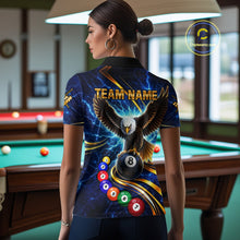 Load image into Gallery viewer, Thunder Lightning Blue Horror Eagle 8 Ball Pool Billiard Shirt For Women Custom Billiard Team Jersey NYN2939