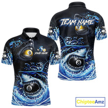 Load image into Gallery viewer, Funny Shark Waving Pool 8 Ball &amp; 9 Ball Billiard Shirt For Men Personalized Ball Billiard Attire NYN2590