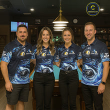 Load image into Gallery viewer, Funny Shark Waving Pool 8 Ball &amp; 9 Ball Billiard Shirt For Men Personalized Ball Billiard Attire NYN2590