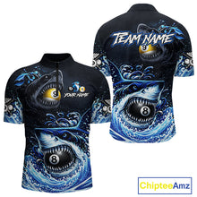 Load image into Gallery viewer, Funny Shark Waving Pool 8 Ball &amp; 9 Ball Billiard Shirt For Men Personalized Ball Billiard Attire NYN2590