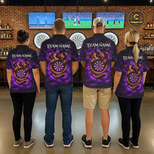 Load image into Gallery viewer, Gold Horror Dragon Hold Dartboard Women Darts Quarter-Zip Shirt Custom Purple Grunge Darts Team Jersey NYN2609