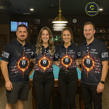 Load image into Gallery viewer, 8 Ball Pool 9 Ball Women Billiard Polo &amp; 1/4-Zip Shirt Custom Patriotic Billiard Team Jersey NYN2371