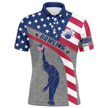 Load image into Gallery viewer, Camo US Flag Bowling Shirt Patritotic Bowling Team Jersey Polo Bowling Shirt for Men QZT256