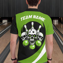 Load image into Gallery viewer, Custom Green Skull Bowling Shirt Polo Bowling Jersey for Men Women Bowling Outfit QZT671