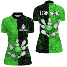 Load image into Gallery viewer, Custom Camo Quarter Zip Bowling Shirt Women Spider Bowling Team Jersey Multicolor QZT458