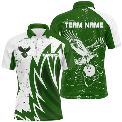 Personalized Men Eagle Bowling Shirts Polo Bowling Jersey Bowling League Multicolor QZT463
