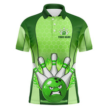 Load image into Gallery viewer, Personalized Bowling Shirt Green Men Polo Bowling Jersey Bowling Team League Unisex QZT278