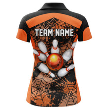 Load image into Gallery viewer, Orange Bowling Shirt for Women Spider Bowling Shirt Customized Polo Shirt Unisex QZT288