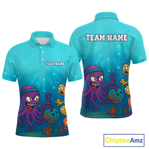 Custom Octopus Bowling Shirt for Team Bowling Jersey for Men Bowling Accessories QZT769