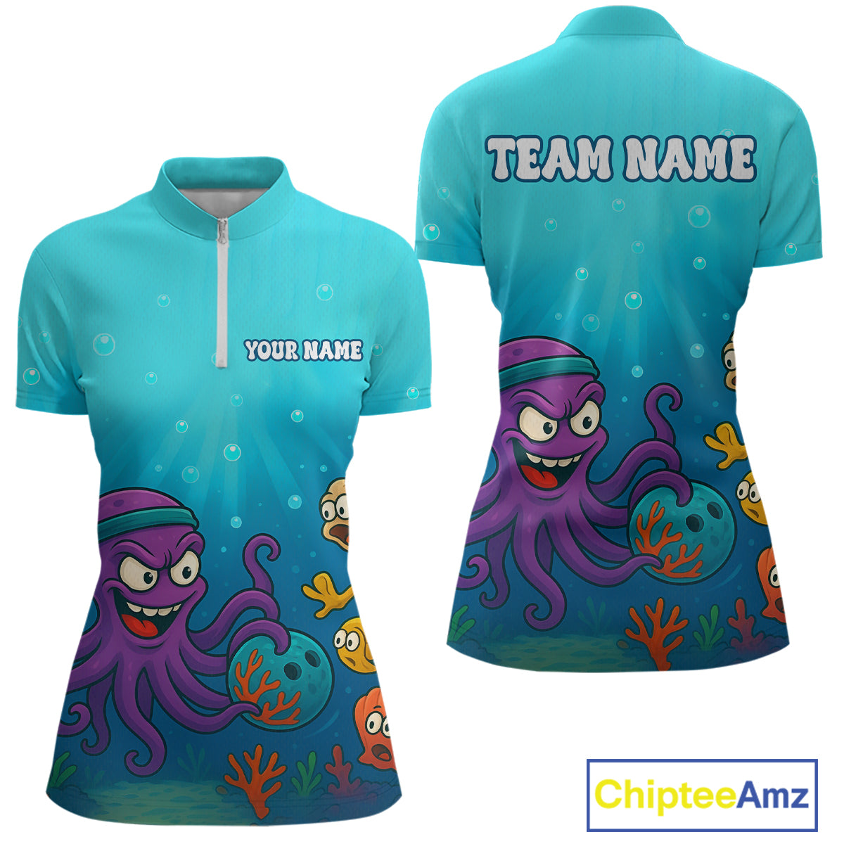 Custom Octopus Bowling Shirt for Team Bowling Jersey for Women Bowling Accessories QZT769