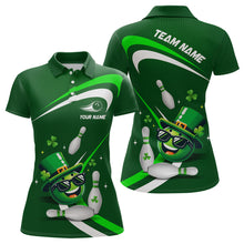 Load image into Gallery viewer, Custom Green St Patrick Day Bowling Shirt Lucky Funny Polo Bowling Jersey QZT623