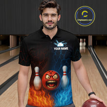 Load image into Gallery viewer, Custom Crazy Bowling Shirt for Team Flame &amp; Water Bowling Jersey for Men Bowling Unisex QZT745