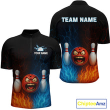 Load image into Gallery viewer, Custom Crazy Bowling Shirt for Team Flame &amp; Water Bowling Jersey for Men Bowling Unisex QZT745