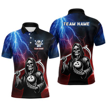Load image into Gallery viewer, Thunder Bowling Shirt| Grim Reaper Bowling Jersey, Custom Bowling for Men Polo Bowling Shirt QZT405